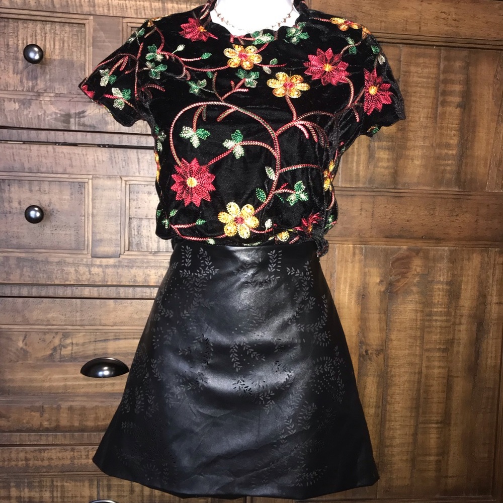 Chelsea and Violet Faux Leather Skirt